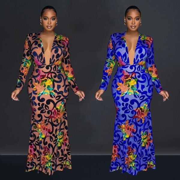 

fashion womens retract printed high stretching tight fitting long dress, Black;gray