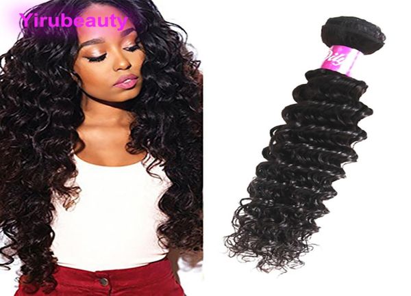 

brazilian peruvian indian malaysian human mink hair deep wave one bundle 1piecelot natural color 1028 inch hairs extensions3807548, Black;brown