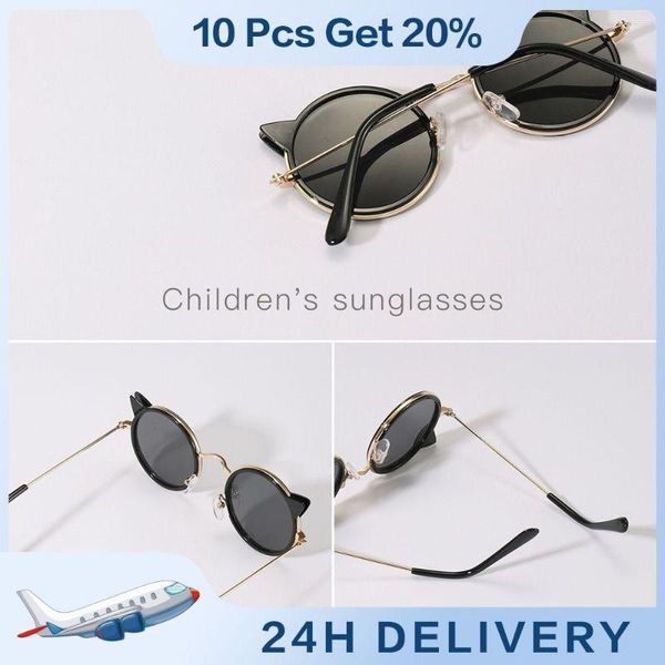 

sunglasses girl boy sunglass outdoor sun protection cartoon glasses for children childrens sunny girls255, White;black