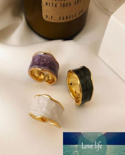 

band rings 925 sterling silver vintage irregular drop glaze rings for women men elegant party gold color jewelry gifts rings new7659340