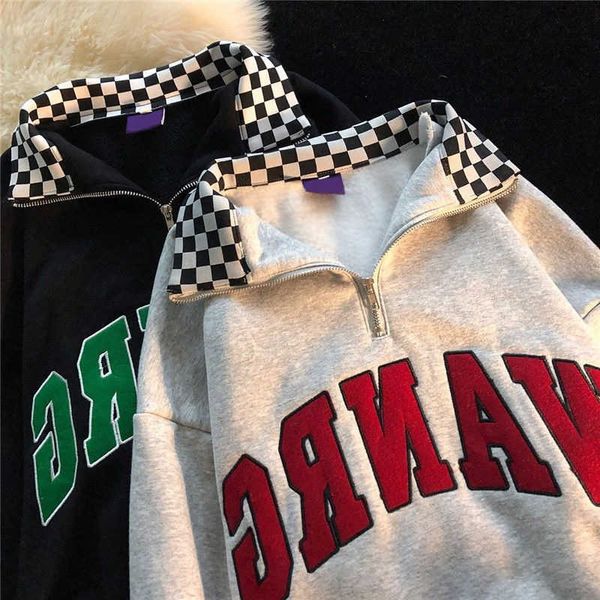 

no brand name polo collar sweater for women spring autumn thin korean style loose and versatile lazy style pullover spicy girl outer, Black