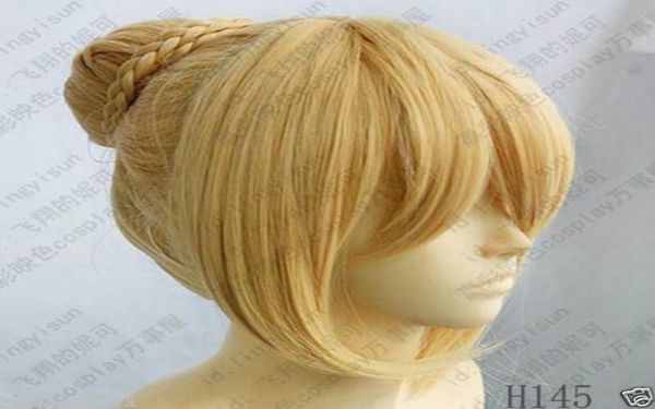 

100 brand new fashion picture full lace wigsgt fate stay night saber cosplay wig mixed gold color4709509, Black