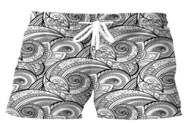 

men039s shorts cloocl polynesian tattoo 3d graphic polyester elastic pockets board pants fashion men clothing drop43732476747679, White;black