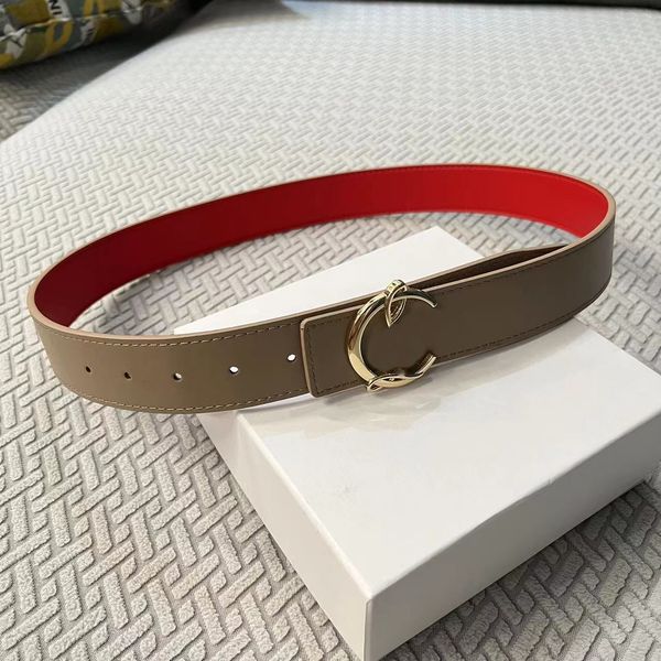 

designer belt red bottom black reversible man belts for woman with logo size 105-125cm width 3.8cm fashion gold silver buckle leather waistb, Black;brown