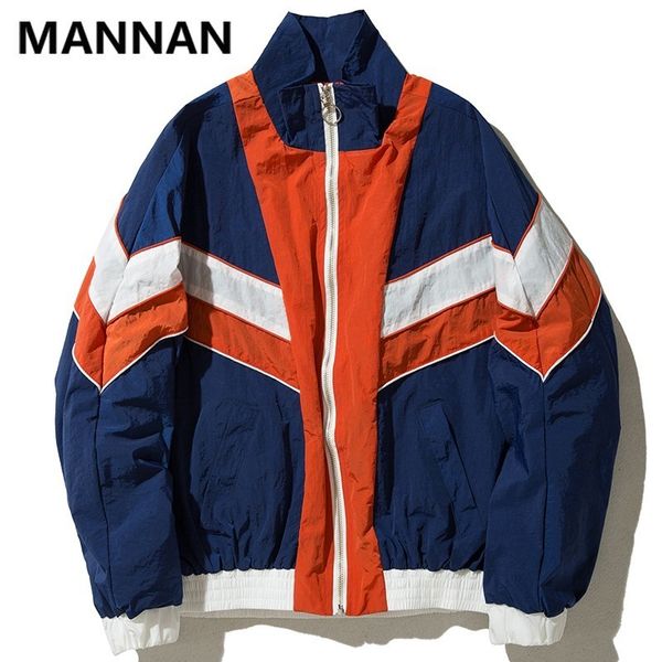 

men's jackets mannan vintage multicolor color block patchwork windbreaker jackets autumn hip hop streetwear zip up track casual jackets, Black;brown
