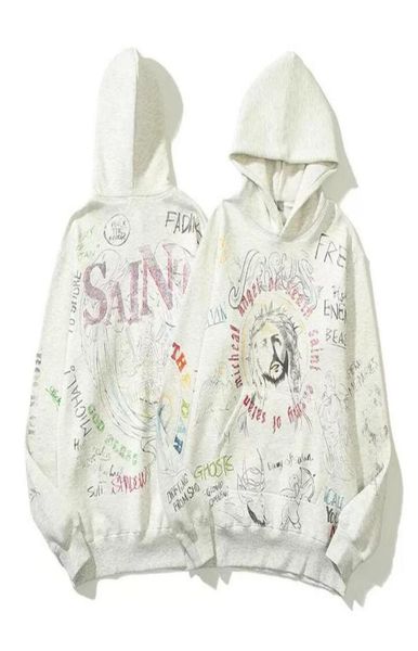 

casual hip hop fleece hooded sweatshirts women men graffiti angel devil print hoodies harajuku streetwear pullover 5324398, Black