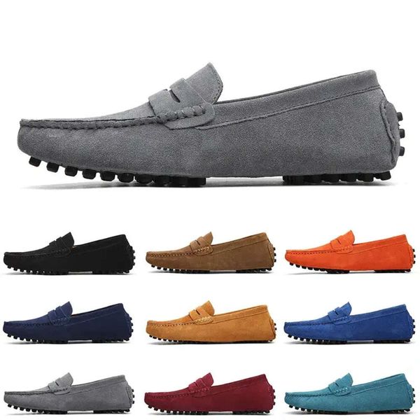

men casual suede new non-brand shoes black dark blue wine red gray orange green brown mens slip on lazy leather shoe eur 38-45211 s191 s