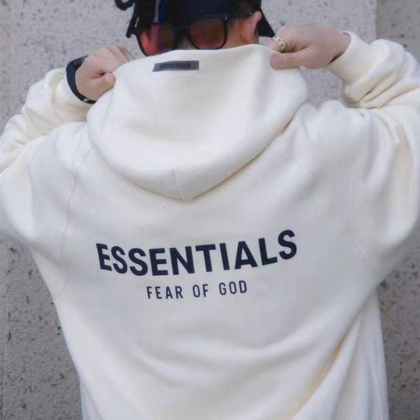 

double thread new esential american hoodie couple fashion brand jimo plush sweater, Black