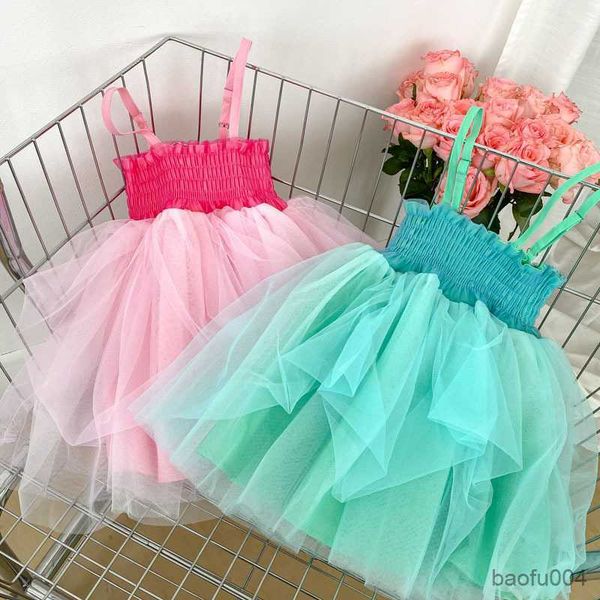 

girl's dresses gaun selempang kasual warna permen untuk wanita gaun bayi baru musim panas 2023 gaun selempang pantai lucu untuk anak ba, Red;yellow