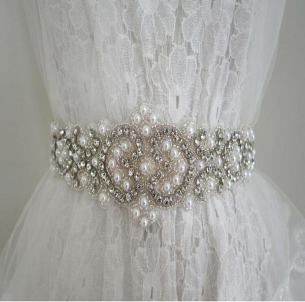 

rhinestone pearl 100 pure hand bridal belt wedding belt luxury beading pearls wedding sashes 2019 53625cm d62189196962463, White
