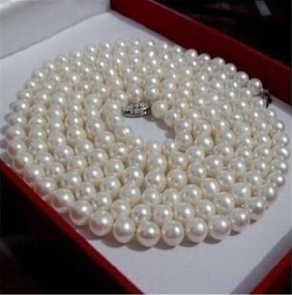 

25 long new 78mm white akoya cultured pearl necklace225d011228918, Silver