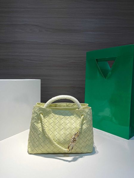 

purse designer genuine andiamo luxury bag leather botegas handwoven women's metal rope single shoulder oblique handbag large capacity s