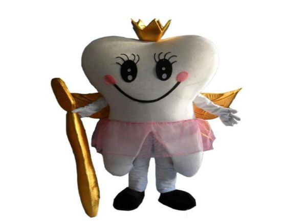 

2019 factory tooth angel custom mascot costume cartoon costume with fan for commercial advertising promotion1421704, Red;yellow