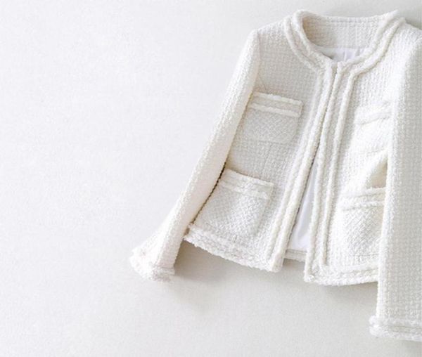 

white wool tweed jacket 2021 spring autumn women039s new coat socialite slim jacket one piece4924838, Black;brown