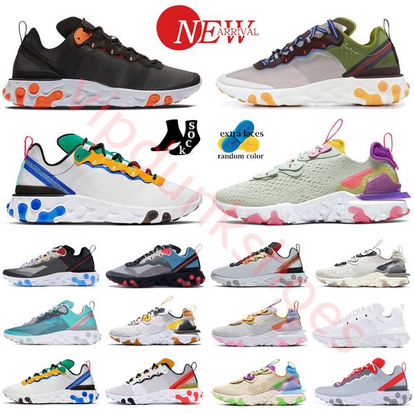 

running shoes classic original element 55 87 react light beige moss orange peel royal tint volt racer pink script camo anthracite sail men w