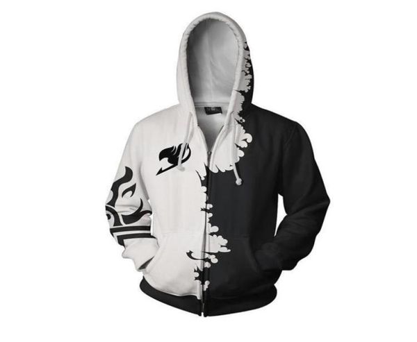 

fairy tail 3d printed hoodies zipper anime style hooded sweatshirt men women cosplay pullover fashion hoodie outerwear coat5998829, Black