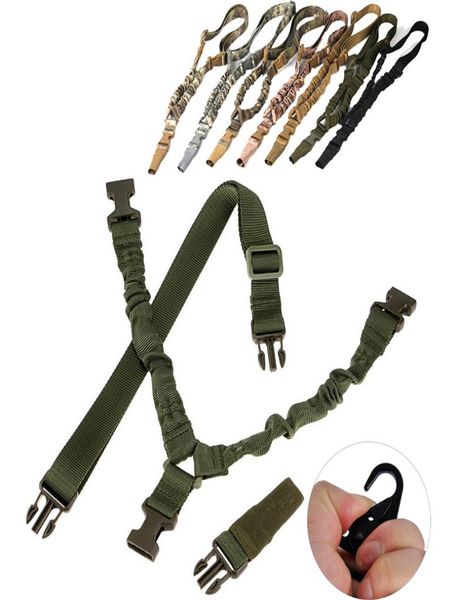 

tactical nylon camera strap one single 1 point rifle gun sling airsoft adjustable length bungee strap with enlarged metal clip hoo4587234