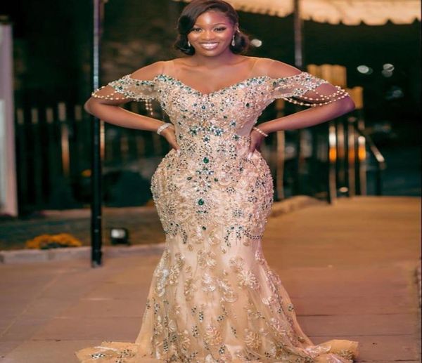

arabic aso ebi luxurious lace mermaid prom dresses beaded crystals prom dresses formal party second reception evening go8044637, Black