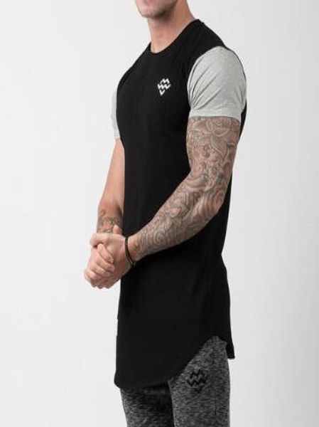 

t shirt mens splicing printing shortsleeved tee shirts homme 2019 summer new casual tee white red black navy blue4042130, White;black