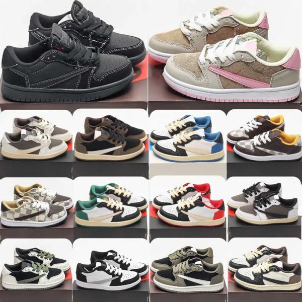 

kids shoes jumpman 1s 1 toddlers low boys basketball shoe boy girls sneaker designer pine game chicago mocha kid youth trainers sports, Black