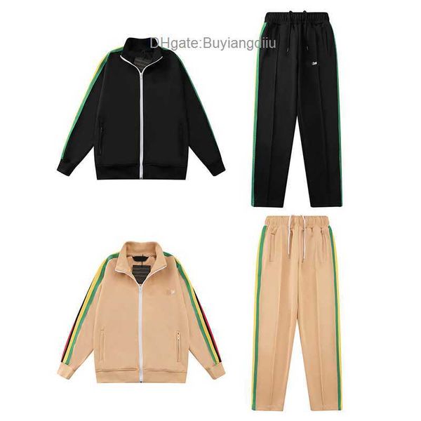 

designer tracksuit palms mens tracksuits women angels sweatsuit side stripe ribbon letter-printed loose casual sportswear suit track size s/, Gray