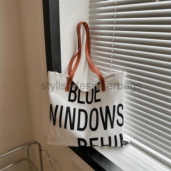 

shoulder bags handheld canvas large capacity bag for women 2023 new ins han feng tote bag for college students' commuting school bagsty