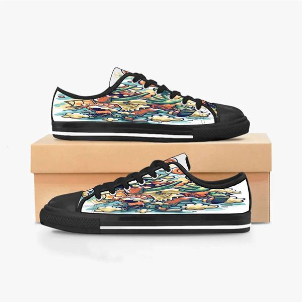 

diy men shoes women custom low canvas skateboard sneakers triple black customization uv printing sports sneakers shizi 165-2182 ization