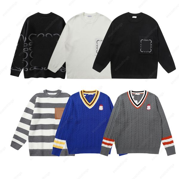 

designer mens lowe anagram pocket sweater casual hooded knitted hoodie pullover crew neck loose sweaters casual knits hoody women sweatshirt, White;black