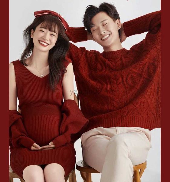 

maternity dresses couple p maternity dresses for p shoot knitting cotton pregnancy dress red new year women's pregnant clothing with co, White