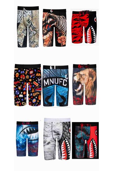 

plus size desinger shorts for men boy summer trendy underwear underpants printed short pants boxers briefs with package6170683, White;black