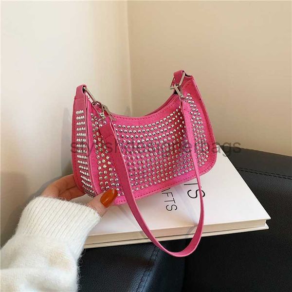

shoulder bags trendy rhinestone bag for women 2023 new saddle bag westernized shoulder bag portable underarm bag for womenstylishdesignerbag