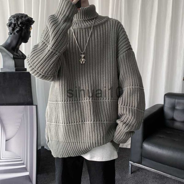 

men's sweaters autumn winter mens casual turtleneck pullover men's long sleeve rollneck sweater korean style fashion warm knitted, White;black