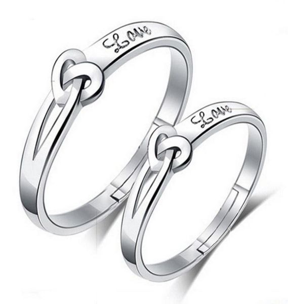 

925 sterling silver items crystal jewelry couple rings noble simple tie knot pair rings new lover gift7412793