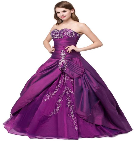 

grape purple quinceanera dresses 2017 embroidery real po sweet 16 teens birthday party prom dress ball gowns masquerade d4597515, Blue;red
