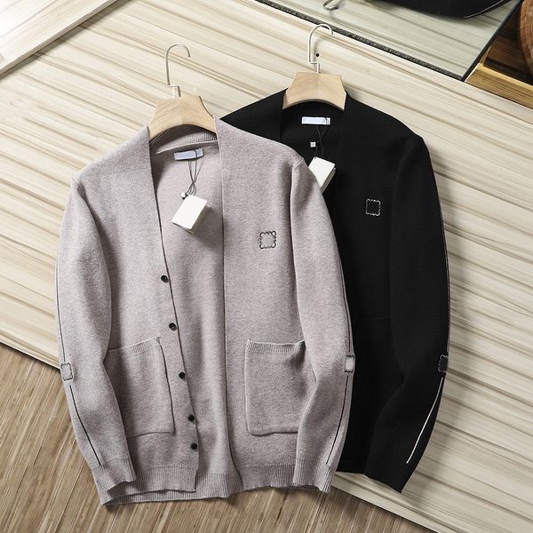 

designer sweaters for mens cardigan men's sweaters long long sleeved v-neck fashion button jacket size -3xl, White;black