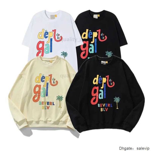 

designer american mens galler yes streetwear hoodies depts sweater fashion cotton womens loose t shirts clothing clothes cjg23071519, Black