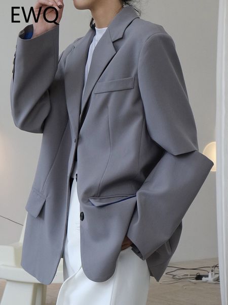 

women's suits blazers ewq split sleeve design blazers for women notched single breasted casual loose fashion autumn winter 26d225 2308, White;black