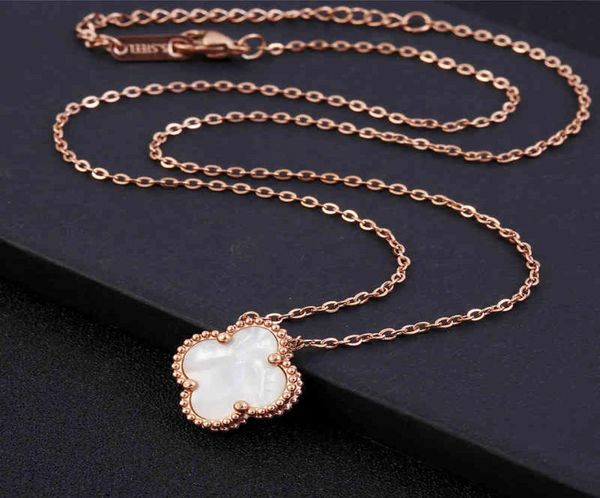 

wholale ladi clover shell pendant stainls steel 18k rose gold women necklace3122799, Silver