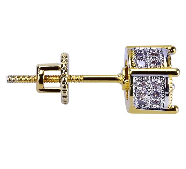 

a designer luxury jewelry fashion women mens earrings hip hop diamond stud earings iced out bling cz rock punk wedding gift8483130, Golden;silver
