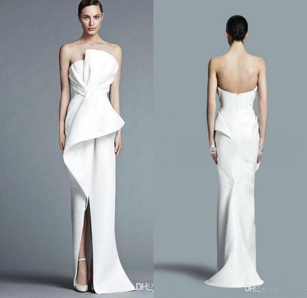 

2021 new fashion unique sheath wedding dresses sweetheart front split floor length wedding dress bridal gowns vestidos2241117, White