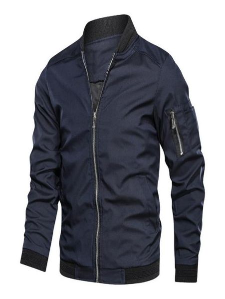 

spring autumn man jackets outerwear long sleeve zipper pockets bomber jacket men windbreaker baseball coat mens clothing plus big 7050368, Black;brown