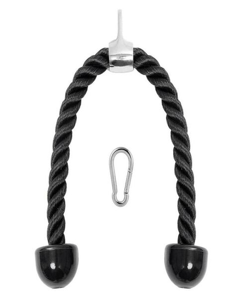 

heavy duty tricep rope 27in pull down fitness cable attachment machine coated nylon rope with snap hook25081083634947