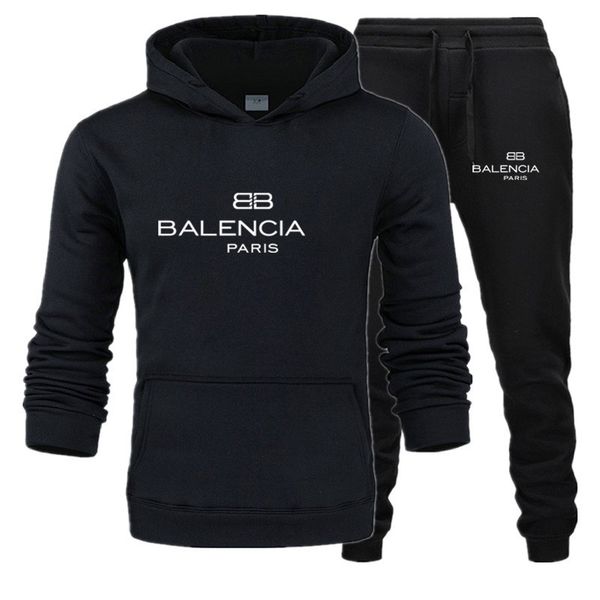 

mens tracksuits tracksuit trend hooded 2 pieces set hoodie sweatshirt sweatpants sportwear jogging outfit logo man cloth, Gray