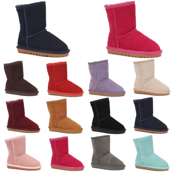 

toddler australia classic mini boots kids uggly snow girls boot children boys short ii winter warm shoes furry booties youth wggs chestnut g, Black;red