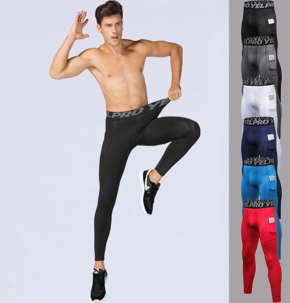

men039s compression pocket sport pants quick dry tights pants running leggings yoga male gym fitness clothing training sport tr6680907, White;black