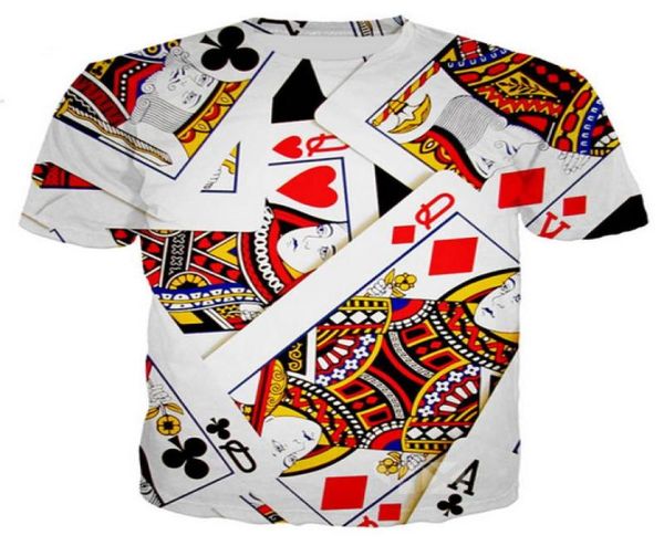 

casual mens womans playing cards 3d hd print tshirt summer shortsleeved oneck tshirt fashion style shirt brand tees wr02855345, White;black