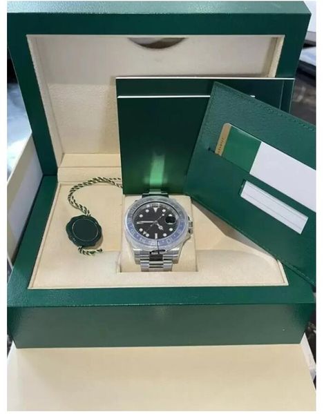 

with original box mens watches gmt ii-126710 batman 40mm ceramic bezel luxury men mechanical automatic movement wristwatches, Slivery;brown