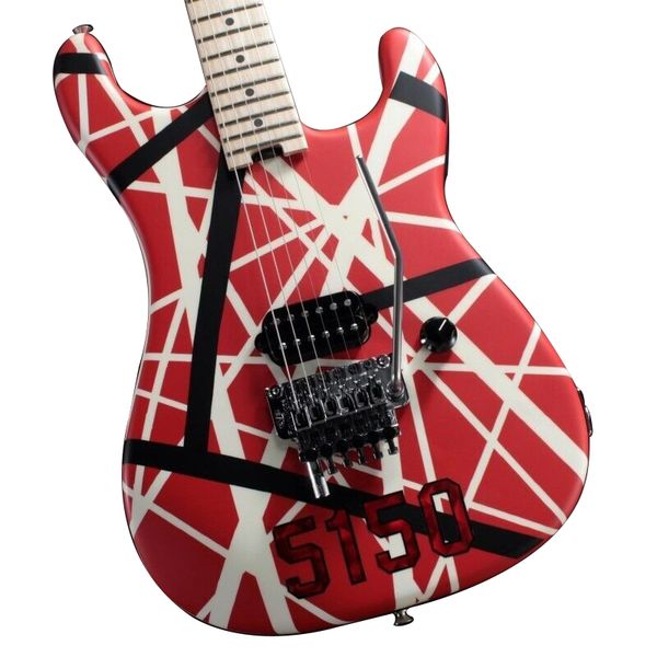 

striped series 5150 red with black and white stripes maple electric guitar