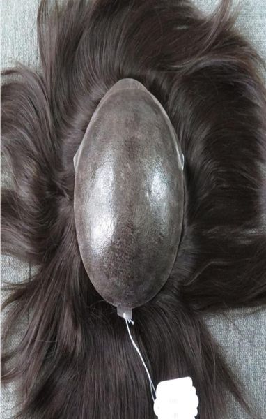 

european virgin human hair thin skin toupee 8x10 pu male unit for men fast express delivery1623475, Black