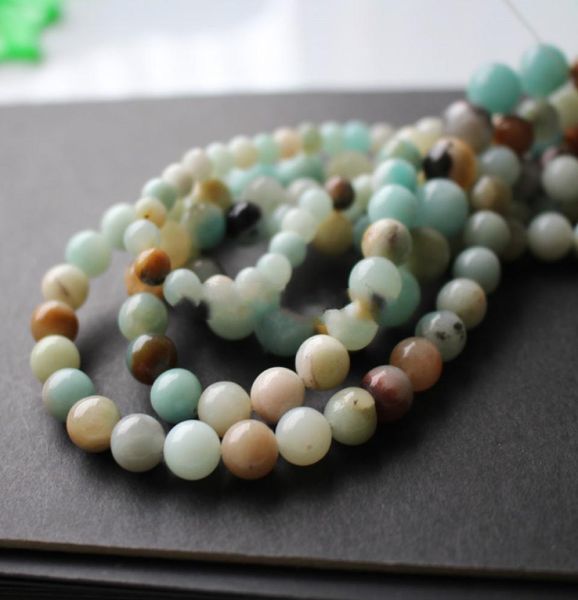 

8mm natural amazonite stone beads forest loose beads 1 string about 40cm whole 4mm 6mm 8mm 10mm5257283, Black